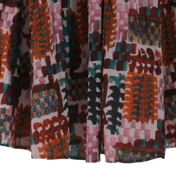 Anthropologie Multicolor Print Wrap Top Midi Skirt Set Long Sleeve Size 22W - Picture 7 of 10